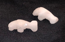 Load image into Gallery viewer, Grace 2 Carved Icy Rose Quartz Manatee Beads | 21x11x9mm | Pink - PremiumBead Alternate Image 5