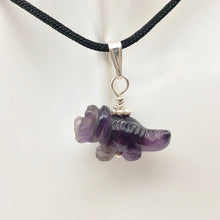 Load image into Gallery viewer, Purple Dinosaur Pendant Amethyst Triceratops Sterling Silver Pendant 509303AMS | 22x11x7.5mm (Triceratops), 6.8mm (Bail Opening), 1" (Long) | Purple - PremiumBead Alternate Image 8