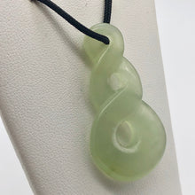 Load image into Gallery viewer, Carved Translucent Serpentine Infinity Pendant with Black Cord 10821X - PremiumBead Primary Image 1