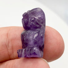 Load image into Gallery viewer, Hand-Carved Natural Amethyst Owl Bead Figurine | 21x12x9mm | Purple - PremiumBead Alternate Image 5