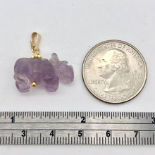 Load image into Gallery viewer, Amethyst Rhinoceros Pendant Necklace|Semi Precious Stone Jewelry|14k Pendant - PremiumBead Alternate Image 4