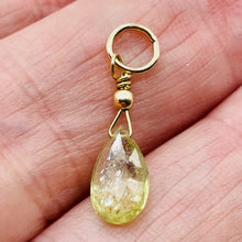 Load image into Gallery viewer, Sapphire Briolette 14K Gold Filled Pendant | 3/4" Long | Pale Green | 1 Pendant|