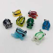 Load image into Gallery viewer, Lampwork Froggie Parcel of Frogs | 15x10x8 mm | Multi-color | 8 Beads |