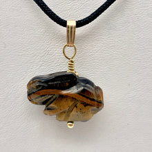 Load image into Gallery viewer, Tiger's Eye Bunny Rabbit Pendant Necklace|SemiPrecious Stone Jewelry|14K Pendant