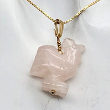 Load image into Gallery viewer, Pink! Rose Quartz Rooster Sterling Silver Pendant 509296RQS - PremiumBead Alternate Image 5