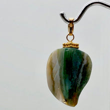 Load image into Gallery viewer, Ocean Jasper Carved Autumn Leaf Bead 14K Gold Filled Pendant | 1 3/4" Long |