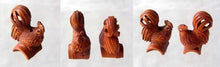 Load image into Gallery viewer, Rise & Shine Carved Boxwood Rooster Ojime/Netsuke Bead | 31x20x16mm | Brown - PremiumBead Alternate Image 4
