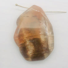 Load image into Gallery viewer, Fossilized Wood Irregular Flat Briolette| 47x40x7mm|Orange/Black| 1 Pendant Bead