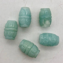 Load image into Gallery viewer, 5 Amazonite Carved Lotus Barrel 12x8mm Beads - PremiumBead Alternate Image 2