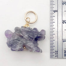 Load image into Gallery viewer, Wild! Amethyst Hand Carved Winged Dragon 22K Vermeil Gold Pendant 509286AMG