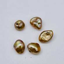 Load image into Gallery viewer, 5 Champagne FW Rose Petal Keishi 12.5x7x6mm to 7x7x5mm Pearls 8890