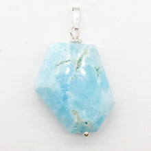 Load image into Gallery viewer, Hemimorphite Sterling Silver Carved Pendant | 1 1/4" Long | Blue | 1 Pendant |