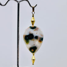 Load image into Gallery viewer, Ocean Jasper 14K Gold Filled Oval Pendant | 2 3/4" Long |White/Black | 1 Pendant
