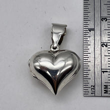 Load image into Gallery viewer, Sterling Silver Puffy Heart Photo Pendant | 1" Long | Silver | 1 Pendant |