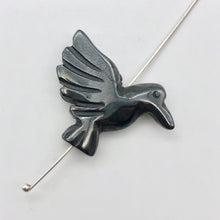 Load image into Gallery viewer, Lovely 2 Hand Carved Hematite Dove Bird Beads | 25x18x5.5mm | Graphite - PremiumBead Alternate Image 5