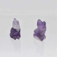 Load image into Gallery viewer, Adorable! 2 Amethyst Sitting Carved Cat Beads | 21x14x10mm | Purple - PremiumBead Alternate Image 5