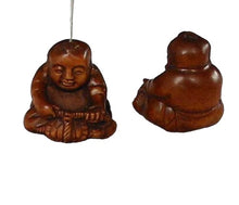 Load image into Gallery viewer, Carved Boxwood Boy w/Turtle Ojime/Netsuke Bead