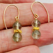 Load image into Gallery viewer, Sparkling Actinolite Quartz 14K Gold Filled Earrings | 1 1/4" long | 1 Pair |