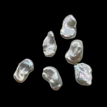 Load image into Gallery viewer, Rose Petal White Keishi Pearls | 12x7mm | White | Keishi | 6 pearls |