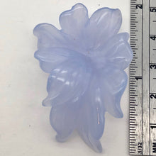 Load image into Gallery viewer, 42cts Exquisitely Hand Carved Blue Chalcedony Flower Pendant Bead - PremiumBead Alternate Image 6