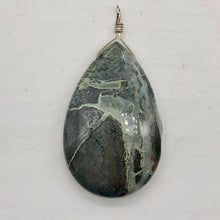 Load image into Gallery viewer, Tsunami Stone Briolette Sterling Silver Pendant| 2 3/4" Long | Green | 1 Pendant