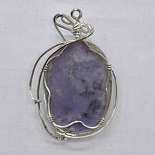 Load image into Gallery viewer, Lavender Agate Sterling Silver Wire-wrap Oval Pendant | 2 3/4" Long | Purple |