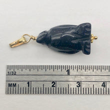 Load image into Gallery viewer, Blue Gold Stone Hand Carved Penguin & 14Kgf Pendant| 1 3/8" Long| Blue Spark | - PremiumBead Alternate Image 6