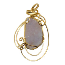 Load image into Gallery viewer, Druzy Agate 14K Gold Filled Wire Wrap Pendant | 1 1/2" Long | Light Pink | 1 |