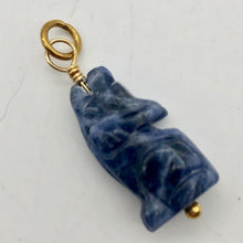 Load image into Gallery viewer, Sodalite Wolf Pendant Necklace | Semi Precious Stone Jewelry | 14k Pendant
