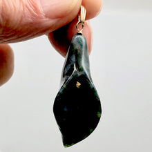 Load image into Gallery viewer, Fancy Jasper Calla Lily 14K Gold Filled Flower Pendant| 1 3/4" Long | Green |