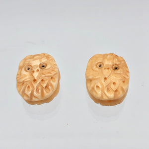 Pair of Wise Owl Carved Beads | 2 Beads | 16x13x5mm | 8625 - PremiumBead Alternate Image 4