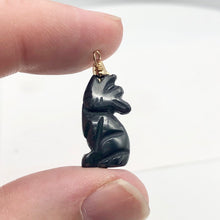 Load image into Gallery viewer, Semi Precious Stone Jewelry New Moon Wolf Pendant Necklace of Hematite/Gold - PremiumBead Alternate Image 3