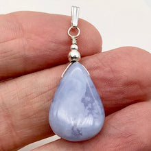 Load image into Gallery viewer, Blue Chalcedony Designer Sterling Silver Pendant | 22x16x7mm | 1 3/4" Long |
