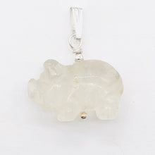 Load image into Gallery viewer, Piggie! Clear Quartz Pig & Sterling Silver Pendant 509274QZS
