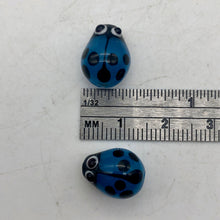 Load image into Gallery viewer, Hand Made Glass Lampwork Lady Bug Beads | 14x10mm | Blue | Oval | 5 Beads | - PremiumBead Alternate Image 6