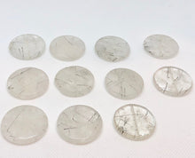 Load image into Gallery viewer, Tourmalated Quartz 30mm Disc Pendant 11 Bead Strand 107652B - PremiumBead Primary Image 1