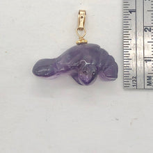 Load image into Gallery viewer, Amethyst 14K Gold Filled Manatee Pendant | 1" Long | Purple | 1 Pendant |
