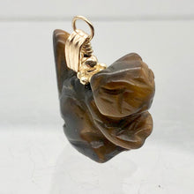 Load image into Gallery viewer, Tiger's Eye Squirrel Pendant Necklace|Semi Precious Stone Jewelry|14k Pendant