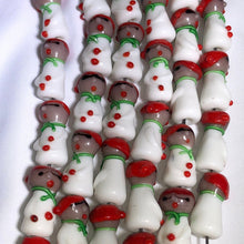 Load image into Gallery viewer, 3 Hand Made Glass Lampwork Snowmen 22.5x10-23x11mm Beads 007362 - PremiumBead Alternate Image 3