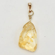 Load image into Gallery viewer, Glowing Golden Citrine Nugget 14K Gold Filled Wire Wrap Pendant | 1 1/4" Long |