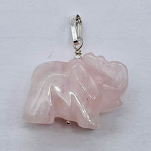 Load image into Gallery viewer, Trumpeting Rose Quartz Elephant & Solid Sterling Silver Pendant 508570S