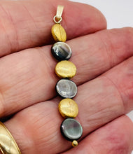 Load image into Gallery viewer, Mother of Pearl 14K Gold Filled Drop/Dangle | 2 1/4" Long | Rainbow | 1 Pendant|