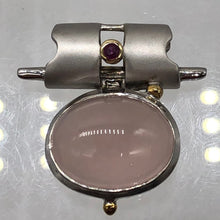 Load image into Gallery viewer, Ruby and Rose QuartzSterling Silver Drop Pendant | 1 1/4" Long | Pink/Red |