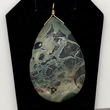 Load image into Gallery viewer, Wow Tsunami Sediment Stone Wire Wrap Pendant | 55x35mm | Deep Green |