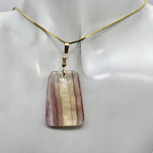 Load image into Gallery viewer, Fluorite 14K Gold Filled Wire Wrap Trapezoid Pendant| 2" Long | Purple, Clear |