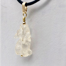 Load image into Gallery viewer, Quartz Wolf Pendant Necklace | Semi Precious Stone Jewelry | 14k Pendant - PremiumBead Alternate Image 2