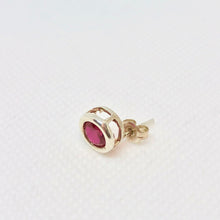 Load image into Gallery viewer, July! 7mm Lab Rubies & Sterling Silver Earrings 9780Gb - PremiumBead Alternate Image 2