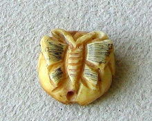 Load image into Gallery viewer, 2 Carved Butterfly/Rose Waterbuffalo Bone Beads 7553 - PremiumBead Primary Image 1