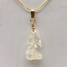 Load image into Gallery viewer, Howling! Clear Quartz 14K Gold Filled Wolf Coyote Pendant 509282QZG - PremiumBead Primary Image 1