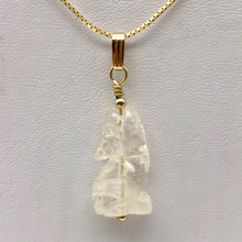 Load image into Gallery viewer, Quartz Wolf Pendant Necklace | Semi Precious Stone Jewelry | 14k Pendant - PremiumBead Primary Image 1